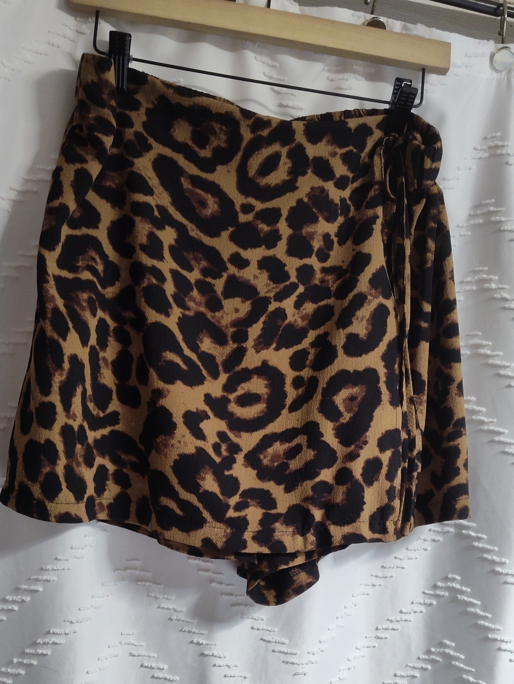 Leopard Print Brown Wrap Skort